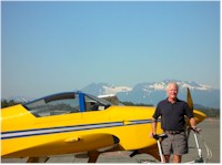 Dave, bike and plane in Valdez