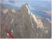 The Grand Teton with Jackson Lake in the background.